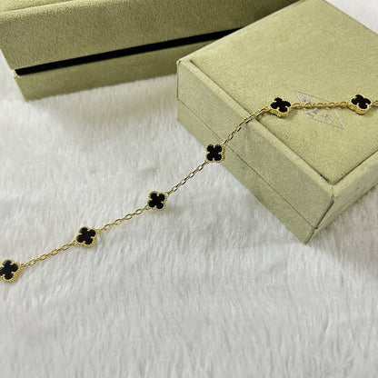 [Windsor Jewelry]CLOVER 6 MOTIF  ONYXS BRACELET