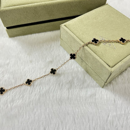 [Windsor Jewelry]CLOVER 6 MOTIF  ONYXS BRACELET