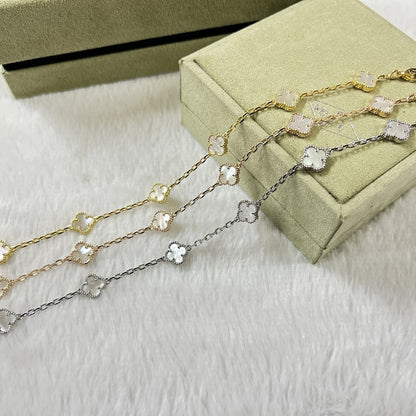 [Windsor Jewelry]CLOVER 6 MOTIF WHITE MOP BRACELET