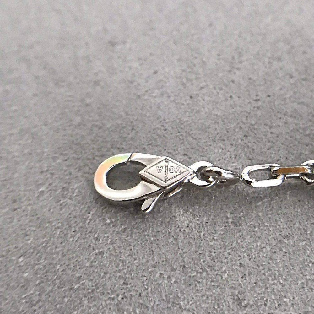 [Windsor Jewelry]CLOVER 5 MOTIF ONYXS DIAMOND BRACELET SILVER