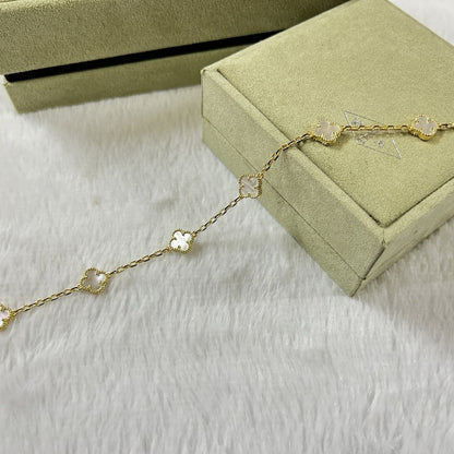 [Windsor Jewelry]CLOVER 6 MOTIF WHITE MOP BRACELET