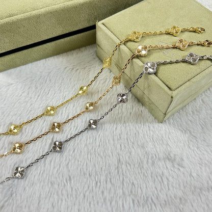 [Windsor Jewelry]CLOVER 6 MOTIF DIAMOND BRACELET