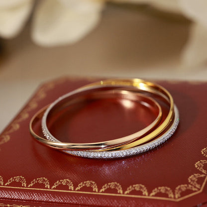 [Windsor Jewelry]TRINITY TRICOLORED GOLD THREE-RING BRACELET