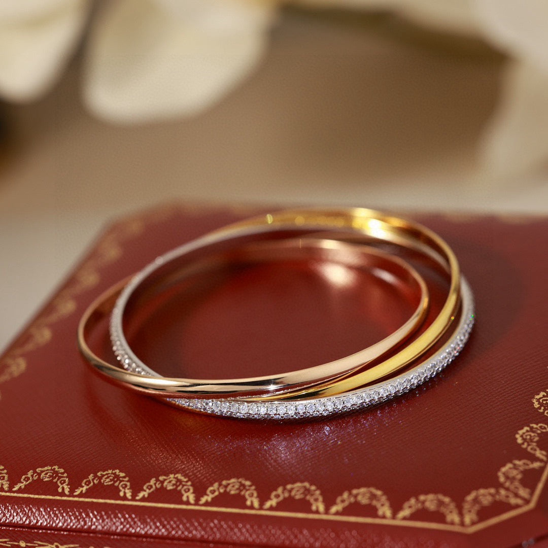 [Windsor Jewelry]TRINITY TRICOLORED GOLD THREE-RING BRACELET