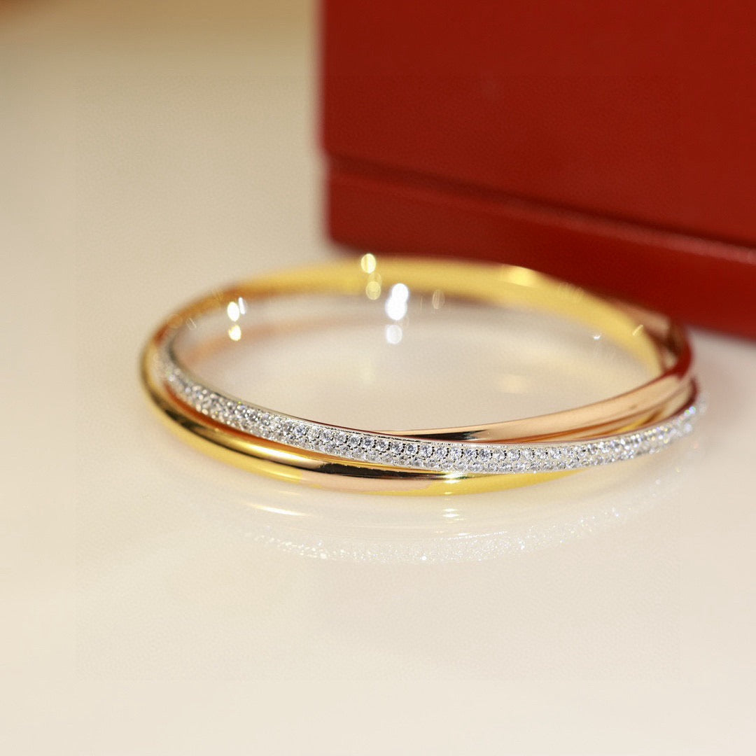 [Windsor Jewelry]TRINITY TRICOLORED GOLD THREE-RING BRACELET
