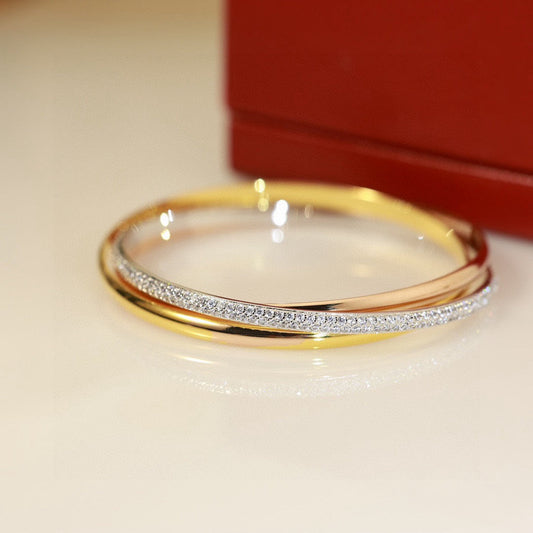 [Windsor Jewelry]TRINITY TRICOLORED GOLD THREE-RING BRACELET