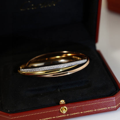 [Windsor Jewelry]TRINITY TRICOLORED GOLD THREE-RING BRACELET