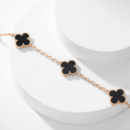 [Windsor Jewelry]CLOVERS THE 10-MOTIFS ONYX NECKLACE