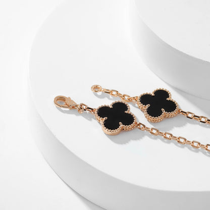 [Windsor Jewelry]CLOVERS THE 10-MOTIFS ONYX NECKLACE
