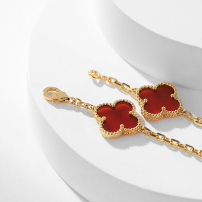 [Windsor Jewelry]CLOVERS THE  10-MOTIFS CARNELIAN NECKLACE