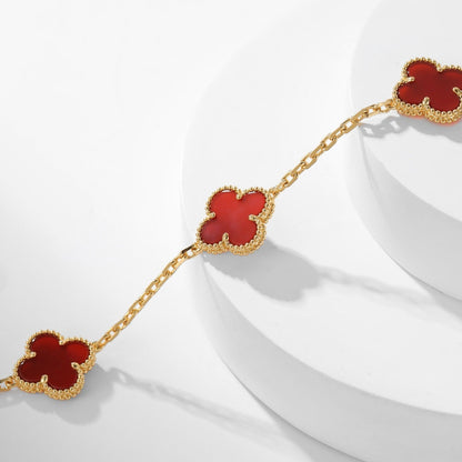 [Windsor Jewelry]CLOVERS THE  10-MOTIFS CARNELIAN NECKLACE