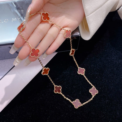[Windsor Jewelry]CLOVERS THE  10-MOTIFS CARNELIAN NECKLACE