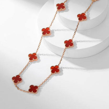 [Windsor Jewelry]CLOVERS THE  10-MOTIFS CARNELIAN NECKLACE