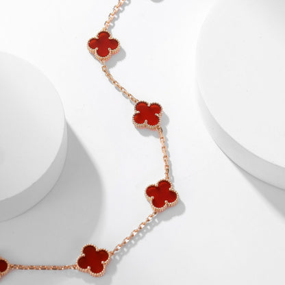 [Windsor Jewelry]CLOVERS THE  10-MOTIFS CARNELIAN NECKLACE