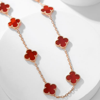 [Windsor Jewelry]CLOVERS THE  10-MOTIFS CARNELIAN NECKLACE