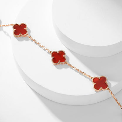 [Windsor Jewelry]CLOVERS THE  10-MOTIFS CARNELIAN NECKLACE