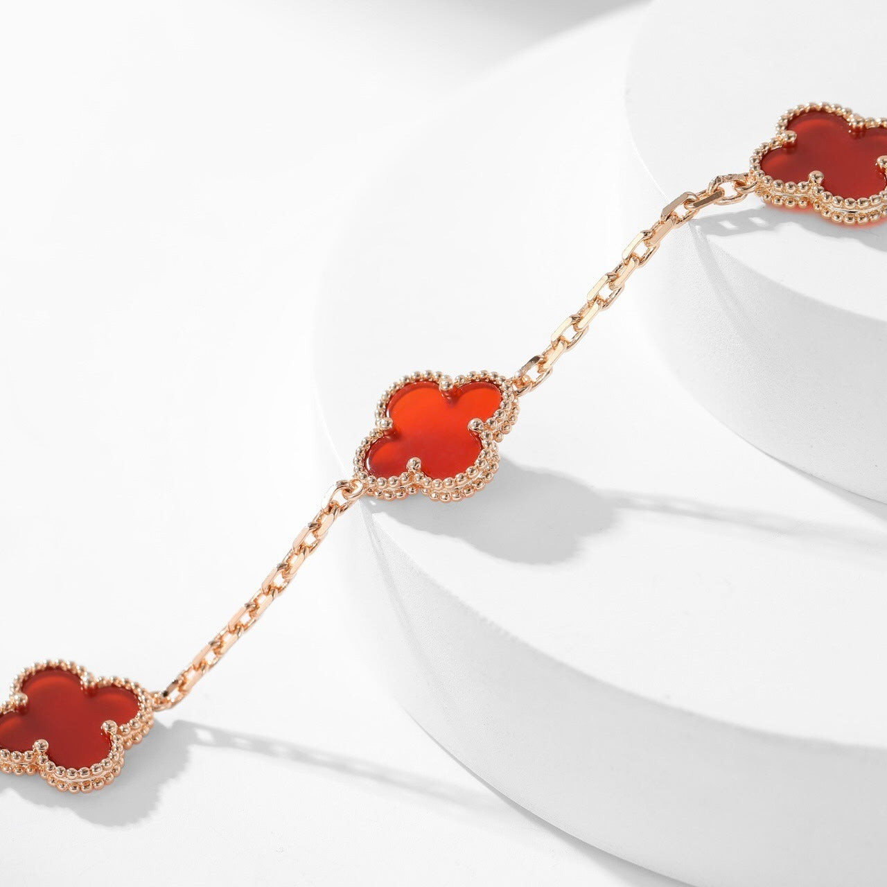 [Windsor Jewelry]CLOVERS THE  10-MOTIFS CARNELIAN NECKLACE