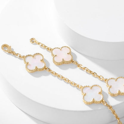 [Windsor Jewelry]CLOVERS THE 10-MOTIFS WHITE MOTHER OF PEARL NECKLACE