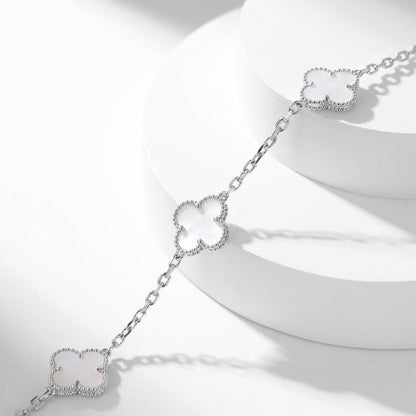 [Windsor Jewelry]CLOVERS THE 10-MOTIFS WHITE MOTHER OF PEARL NECKLACE