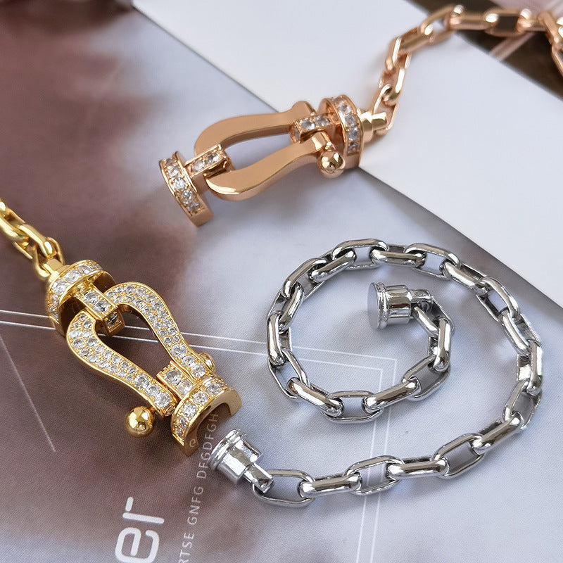 [Windsor Jewelry]FORCE LARGE HORSESHOE CLASP  METAL BRACELET