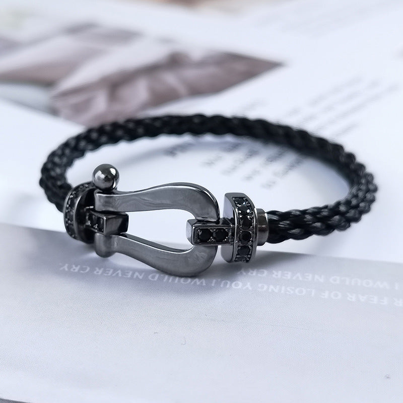 [Windsor Jewelry]FORCE LARGE SERIES HORSESHOE BLACK SAMURAI BRACELET
