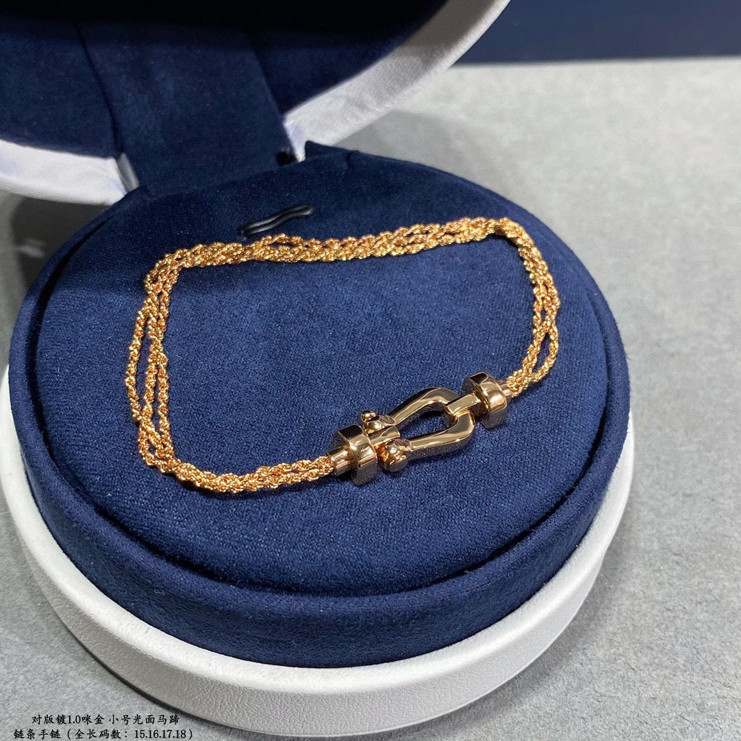 [Windsor Jewelry]FORCE SMALL HORSESHOE  DIAMOND CHAIN ROPE BRACELET