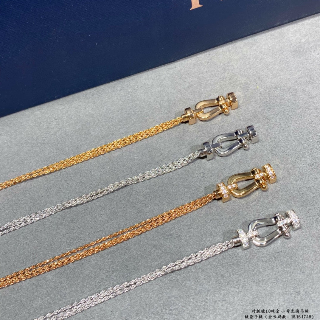 [Windsor Jewelry]FORCE SMALL HORSESHOE  DIAMOND CHAIN ROPE BRACELET