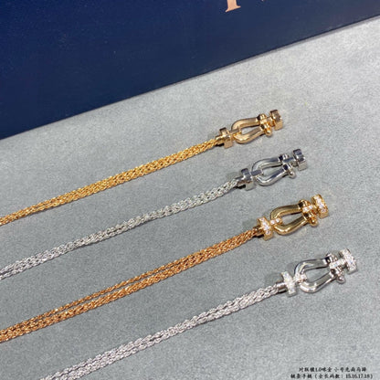 [Windsor Jewelry]FORCE SMALL HORSESHOE  DIAMOND CHAIN ROPE BRACELET