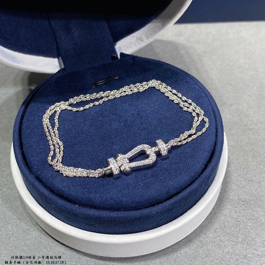 [Windsor Jewelry]FORCE SMALL HORSESHOE  DIAMOND CHAIN ROPE BRACELET