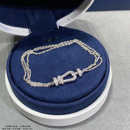 [Windsor Jewelry]FORCE SMALL HORSESHOE  DIAMOND CHAIN ROPE BRACELET