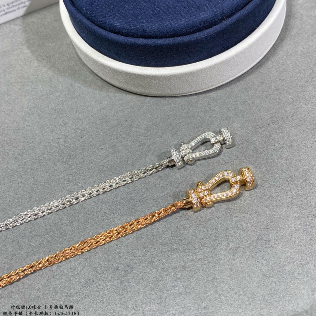 [Windsor Jewelry]FORCE SMALL HORSESHOE  DIAMOND CHAIN ROPE BRACELET