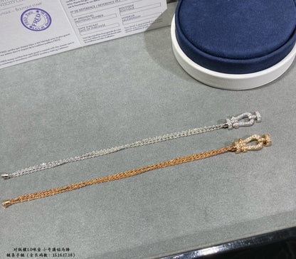 [Windsor Jewelry]FORCE SMALL HORSESHOE  DIAMOND CHAIN ROPE BRACELET
