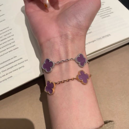 [Windsor Jewelry]CLOVER  5 MOTIFS  PURPLE VIOLET BRACELET