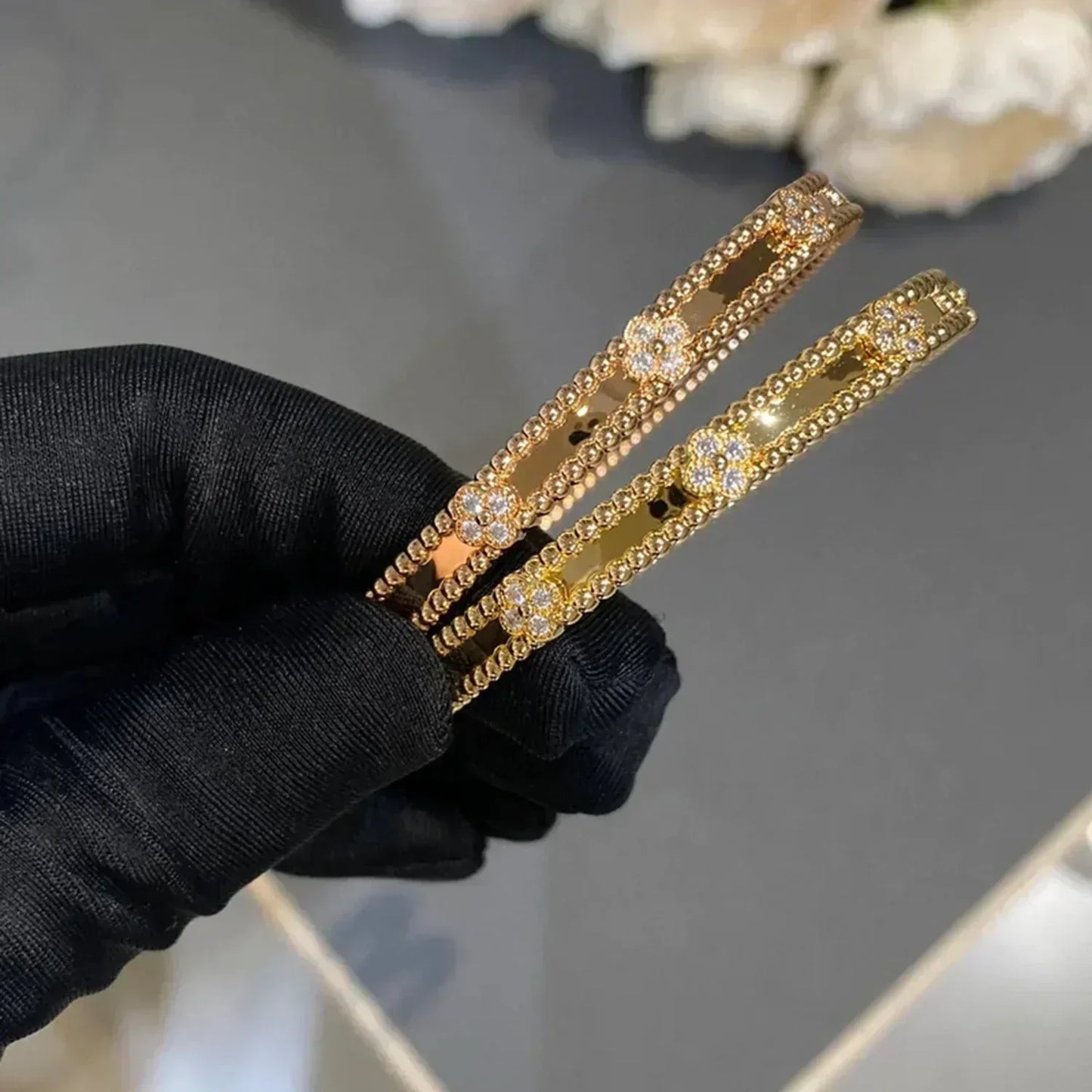 [Windsor Jewelry]CLOVER BRACELET 4MM DIAMONDS