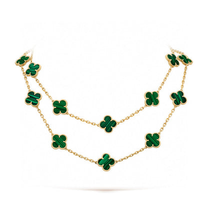 [Windsor Jewelry]CLOVER 20 MOTIFS MALACHITE GOLD