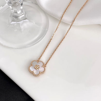 [Windsor Jewelry]LUCKY  WHITE MOP  PLUM BLOSSOM NECKLACE