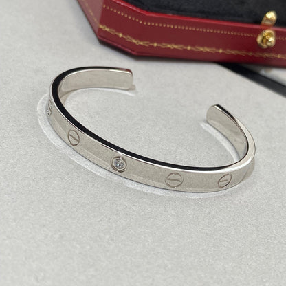 [Windsor Jewelry]LOVE BRACELET 6.1MM 1 DIAMOND OPEN CUFF