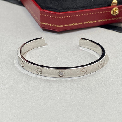[Windsor Jewelry]LOVE BRACELET 6.1MM 1 DIAMOND OPEN CUFF