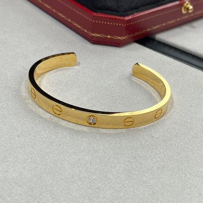 [Windsor Jewelry]LOVE BRACELET 6.1MM 1 DIAMOND OPEN CUFF