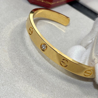 [Windsor Jewelry]LOVE BRACELET 6.1MM 1 DIAMOND OPEN CUFF