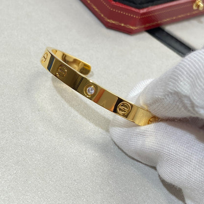 [Windsor Jewelry]LOVE BRACELET 6.1MM 1 DIAMOND OPEN CUFF