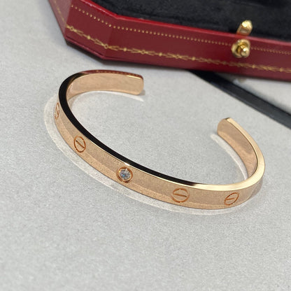 [Windsor Jewelry]LOVE BRACELET 6.1MM 1 DIAMOND OPEN CUFF