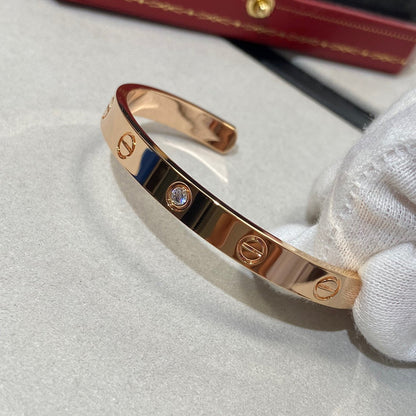 [Windsor Jewelry]LOVE BRACELET 6.1MM 1 DIAMOND OPEN CUFF