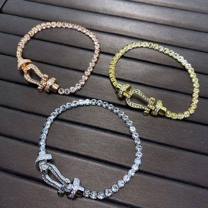 [Windsor Jewelry]FORCE  LARGE HORSESHOE FULL DIAMOND TENNIS BRACELET