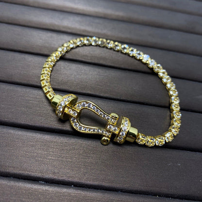 [Windsor Jewelry]FORCE  LARGE HORSESHOE FULL DIAMOND TENNIS BRACELET