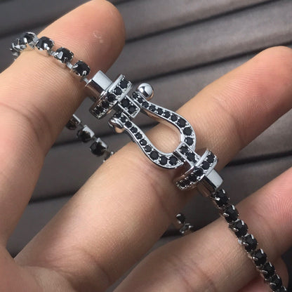 [Windsor Jewelry]FORCE  LARGE HORSESHOE FULL DIAMOND TENNIS BRACELET