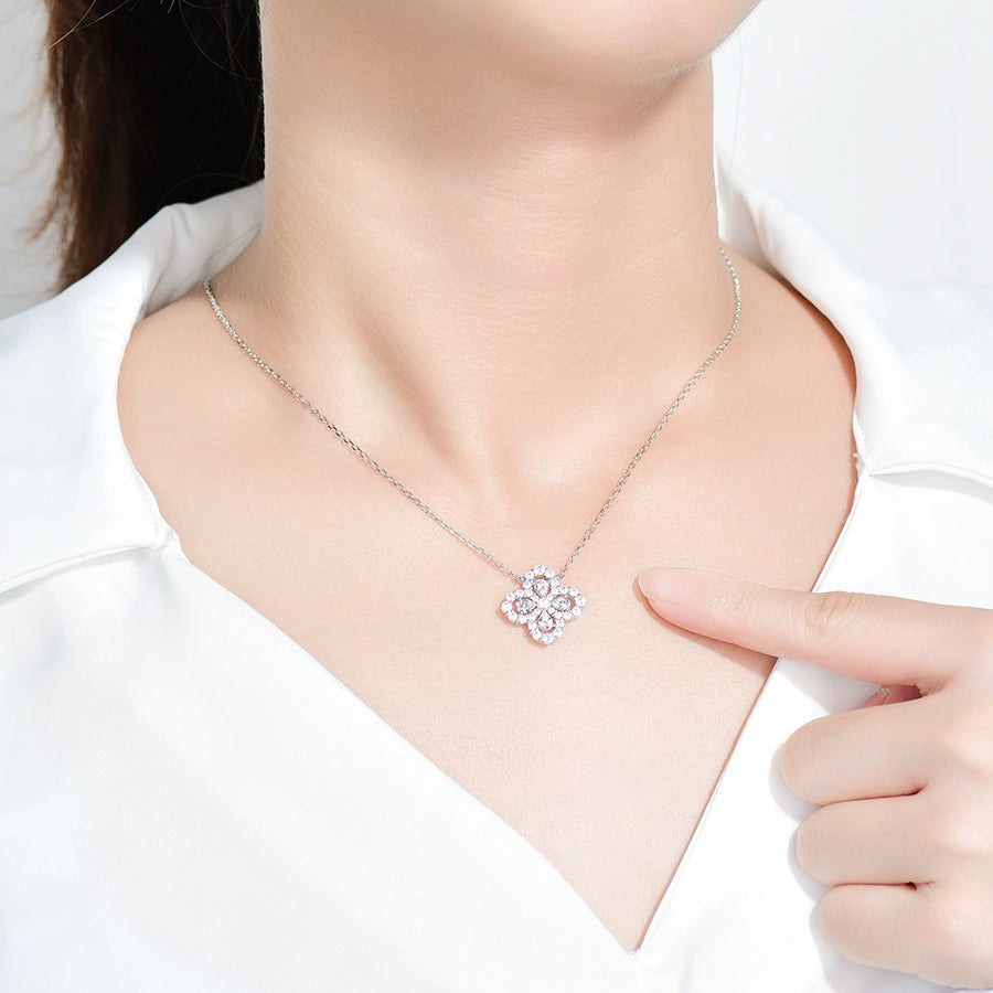 [Windsor Jewelry]LOOP NECKLACE FULL MOTIF DIAMOND 16MM MULTIPLE COLORS