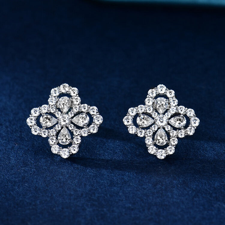 [Windsor Jewelry]LOOP EARRINGS FULL MOTIF DIAMOND 16MM