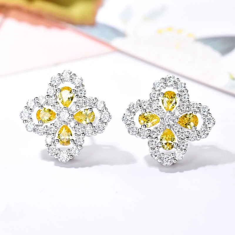[Windsor Jewelry]LOOP EARRINGS FULL MOTIF DIAMOND 16MM