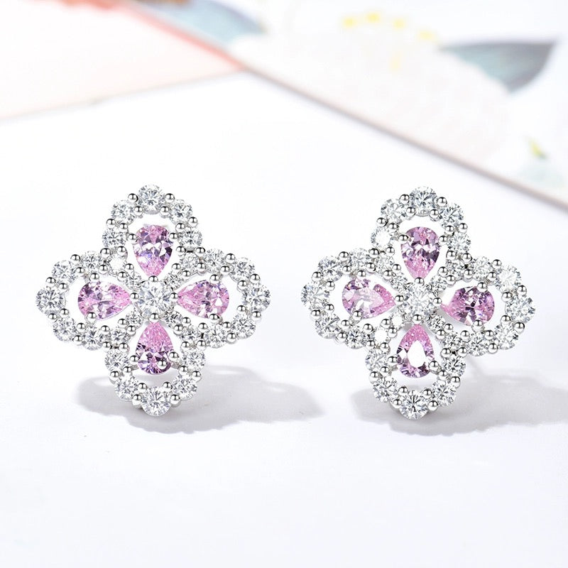 [Windsor Jewelry]LOOP EARRINGS FULL MOTIF DIAMOND 16MM